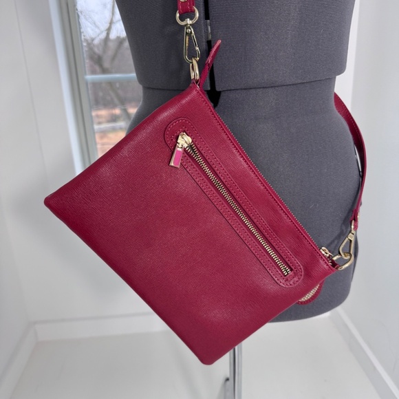 Genuine Italian Leather Tulip Red Small shoulder purse - Picture 5 of 6